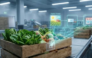 RFID digital thread tracking fresh produce through the supply chain