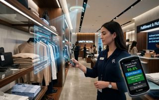 Store associate scanning clothing with a handheld RFID reader